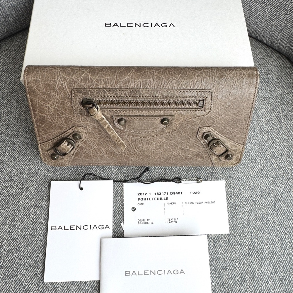 NEW & RARE Balenciaga Classic City Long Wallet - Gray Pepper - Picture 1 of 8